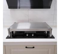 Protege Plaque de Cuisson en Acier Inoxydable Épaissi, Protège Plaque Induction, Support de Rangement Monocouche et Support de Four à Micro-ondes(50x45x15cm/19.5x18x6in)