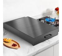 Protege Plaque de Cuisson Gaz avec Poignée, Couvre Plaque de Cuisson en Acier au Carbone Noir, Protection Intégrale(35x46x7cm/14x18x3in)
