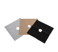 Protège Plaque Gaz Argenté 8 Pièces, Tapis de Protection Nettoyant | Tissu Enduit, Trou Central Prédécoupé, Réutilisable Antiadhésif, Compatible Gaz Hobs et Brûleur