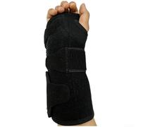 Protège-poignet léger avec sangles réglables et insert en aluminium pour main gauche ou droite en rééducation active (noir droit)