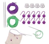 Protège-pointes pour aiguilles à tricoter | 4 bouchons d'extrémité pour aiguilles,Avec 2 cordons 10 marqueurs et accessoires pour projets créatifs passionnés de laine et travaux d'aiguille