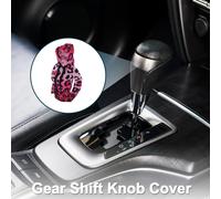 Protège-Pommeau De Levier De Vitesse Pour Voiture Camion, Couvre-Poignée Levier Vitesses Forme Bâton, Imprimé Léopard Dégradé Rose, Rouge Rose, Noir 1 Pièce 17X11.5Cm Polyester