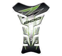 Protège-réservoir adhésif en résine effet 3D compatible avec Kawasaki Z800 (vert-blanc)