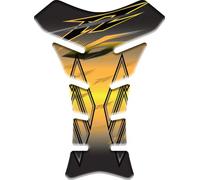 Protège-réservoir adhésif en résine effet 3D compatible avec Yamaha Fz6 Fz6n Fz6s Fazer (Jaune Foncé)