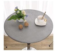 Protège Ronde Table élastiqué Tout Autour, Couvre-Table à Bords élastiques, Nappes Rondes Anti Taches Lavable pour Cuisine Jardin Fête Table,Gris,140cm