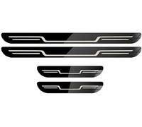 Protège-Seuil de Porte en Acier Inoxydable 4 Pièces pour Fiat Tipo Cross 2020 2021 2022 2023 2024 2025 - Bandes de Protection Durables et Résistantes aux Rayures,A/Black