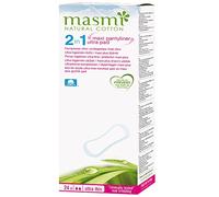 Masmi Protège Slips 2-En-1 Maxi Ultra-Minces Coton Bio 24 Pièces