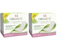 Protège-slips Organyc Flux léger en Pochette individuelle en coton biologique (24 unités) (Lot de 2)