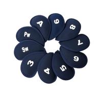 ProtèGe-TêTes De Fer Golf Couvre-tête de Golf en néoprène, 10 pièces, Protecteur Fer Club, Accessoire, lumière Noire for golfeurs, Trois Couleurs(Blue)