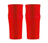 Protege Tibia 1 Pair Soccer Shin Guard Sleeves,Football Pad Holder Protective Soft Calf Socks with Pocket(Red,L)