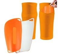 Protege Tibia 1 Pair Soccer Shin Guards Sleeves with Inserted Pocket Cushion Protection Reduce Shocks(Orange,S)