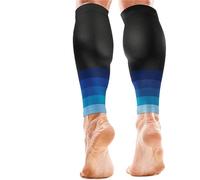 Protege Tibia 1 Pair Sports Calf Compression Sleeves Support Brace Leg Guards Shin Splint Cycling Running Basketball Football(A-Black Blue)