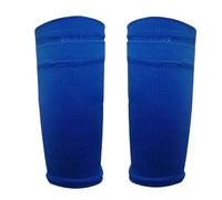 Protege Tibia 1 Pair Sports Soccer Shin Guard Pad Football Pads Support Calf Sleeve Shinguard for Adult(Blue-Only Socks,L)