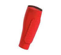 protège Tibia 1 protège-Tibia de Football, Manchon Compression for Mollet avec Coussinets en nid d'abeille, Support for attelle Tibiale, Baseball, Boxe(Red,M)
