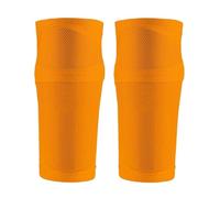 Protege Tibia 1Pair Soccer Shin Guard Football Crashproof Calf Protector Nylon Leg Sleeves Sock with Pocket Training(Orange,S)