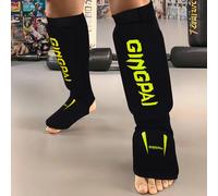 Protège-tibia en coton, équipement de protection du pied, soutien de rinçage, leggings de boxe, karaté, Sanda, Taekwondo, Muay Thai black pink