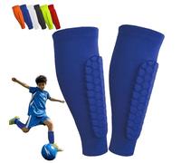 Protège Tibia Foot, Protège-Tibias pour Enfants, Chaussette Football Protection Tibia, Nouvelle Structure en Nid d'abeille, Étendue pour Une Résistance aux Chocs Accrue (Bleu,M)