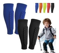 Protege Tibia Ski Adulte, Protège-Tibias Enfants, Leggings Anti-Collision élastiques 8-10/10-12 (Rouge+Vert, XL(Adulte))