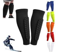 Protege Tibia Ski, Protection Tibia Ski, Shin Defender Shin Guards, Ski Sports Elastic Shin Bang Protetcor with Honeycomb Pads, Équipement de Protection Ski, Sport, Basketball (Noir, L)