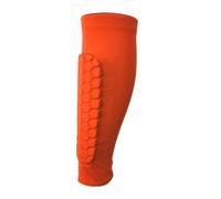 Protège-Tibias 1 protège-Tibia de Football for Adulte, Manchon Compression for Mollet avec Coussinet en nid d'abeille, Support for attelle Tibiale Baseball(1 PC Orange,L)