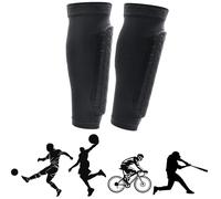 Protège-tibias de football avec manchons de compression en nid d'abeille, protège-tibias pour jeunes et adultes, football, basket-ball, athlétisme, baseball, course à pied (1 paire, noir)
