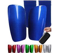 Protège-Tibias de Football en Fibre de Carbone, avec Une Mallette de Transport et des Manchettes, Super Solide, Ultra léger, résistant aux Chocs,perméable à l'air, adapté aux Adultes, Jeunes, Enfants