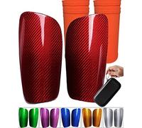 Protège-Tibias de Football en Fibre de Carbone, avec Une Mallette de Transport et des Manchettes, Super Solide, Ultra léger, résistant aux Chocs,perméable à l'air, adapté aux Adultes, Jeunes, Enfants