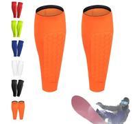 Protège-Tibias de Ski, Chaussettes Ski Guards Pro 2.0 for Le Ski, protège-Tibias Professionnels, Leggings élastiques Respirants Anti-Collision avec Coussinets en nid d'abeille(Orange,XL)