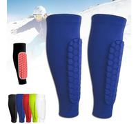Protège-Tibias de Ski Frost armours, protège-Tibias de Ski pour Adultes et Adolescents - Coussinets de Protection des Jambes en Mousse eva Respirante - pour Adultes (Bleu,XL)