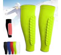 Protège-Tibias de Ski Frost armours, protège-Tibias de Ski pour Adultes et Adolescents - Coussinets de Protection des Jambes en Mousse eva Respirante - pour Adultes (Vert,L)