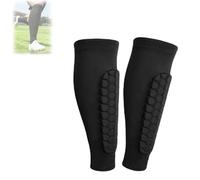 Protège-Tibias De Ski, Protège-Tibias De Football, Protection des Tibias De Ski avec Coussinets en Nid d'abeille, De Élastiques Longs Et Respirants, Le Baseball Et La Boxe (Noir,XS)