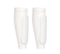Protège-Tibias Elite Sport - Structure en Nid d'abeille Anti-Choc, Conçus pour Un Ajustement Parfait (Ski, Football) (Blanc,L)