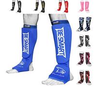 Protège-Tibias Enfant Be Smart pour MMA, Boxe, Muay Thai, Kick-Boxing - Protection du Tibia et du Cou-de-Pied, Bleu, XXS (9 to 13 Years)