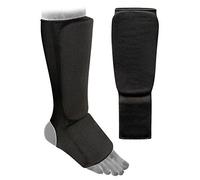 Protège-Tibias et Cou-de-Pied élastiques Noirs pour karaté, Muay Thai, MMA, Taekwondo. Protège-Tibias et Cou-de-Pied élastiques pour Enfants (XS / 4-6 Ans)