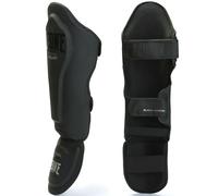 Leone1947 Protège-tibias Black Edition – forme anatomique, fermeture velcro et élastiques – Noir, Taille S