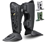 Protège-Tibias Mytra Fusion - Protection Intégrale Tibia - Double Sangle Ajustable Antichoc en Mousse EVA - Adultes - Noir S/M