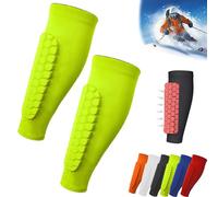 Protège-Tibias Shin Defender, protège-Tibias pour défenseurs Manchon de Compression en nid d'abeille pour Une Absorption supérieure des Chocs, pour Le Football américain et la Boxe (Vert,L)
