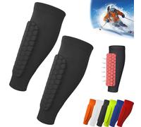 Protège-Tibias Shin Defender, protège-Tibias pour défenseurs Manchon de Compression en nid d'abeille pour Une Absorption supérieure des Chocs, pour Le Football américain et la Boxe (Noir,L)