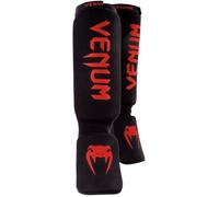 Protège tibias Venum Kontact U - Noir et Rouge - Enfant Garçon - Boxe Kick-boxing - Léger et maniable