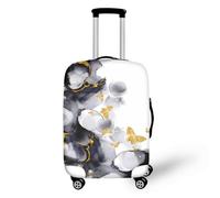 Protege Valise Golden Butterfly Gris Housse Valise Protection Élastique et Lavable Polyester Spandex pour Voyages Vacances Ajustement Parfait Luggage Cover Réutilisable (M)