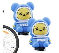 Protège-valves de vélo amusants - Enjoliveur de roue décoratif de dessin animé, protecteur de tige étanche, bouchons de tige de valve, équipement de cyclisme en plein air, accessoire de sentier de mon