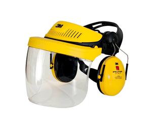 Protège-visage 3M G500, multisystème G500V5F11H510-GU serre-tête - jaune in asque antibruit H510P3E, SNR = 26 dB avec visière 5F-11 polycarbonate x1 morceau