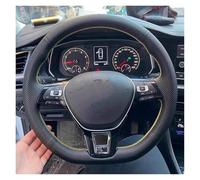 protège Volant Couverture Tressée Voiture pour VW pour Golf 7 pour Mk7 pour Touran Up pour Polo pour Jetta pour Passat B8 pour Tiguan Couvre Voiture(Rouge)