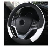 protège Volant Housse Volant en Cuir PU Tresse Fiber Respirante Protection Direction Universelle antidérapante Housse Protection(Blanc)