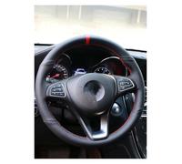 Protège-Volant Housse Volant Voiture Cuir Microfibre Étui Couture À La Main Bricolage pour Mercedes pour Benz pour AMG C43 E53 S63 GLE G63 Couvre Volant Voiture(B-Black)