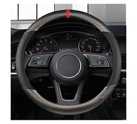 Protège Volant pour A1 A3 A4 A5 A6 A7 A8 Q2 Q3 Q5 Q7 Q8 S4 S3 S5 S6 S8 RS6 RS4 en Fiber Carbone en Cuir Couverture Volant Voiture 38 Cm Caches Volant(Grey O Shape)