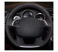Protege Volant pour Citroen pour C4 C4L 2011 2012 2013 2014 2015 DS4 Housse Volant Noire Housse Volant Voiture(Red Thread)