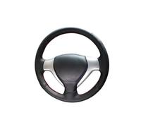 Protège-Volant pour Jazz pour Fit 2005 2006 2007 2008 Bricolage Point À La Main Noir PU Microfibre Cuir Couverture De Volant De Voiture Couvre Volant Voiture(Bleu)