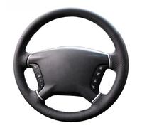 Protege Volant pour Mitsubishi pour Pajero 2007-2014 pour Galant 2008-2012 Housse Volant en Cuir Synthétique Noir Housse Volant Voiture(Red Thread)