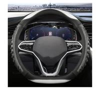 Protégé Volant Voiture Housse Volant en Cuir Et Fibre Carbone Forme D pour VW pour Jetta pour Tiguan pour Polo 2015-2024 Antidérapant Couvre Volant(Blanc)